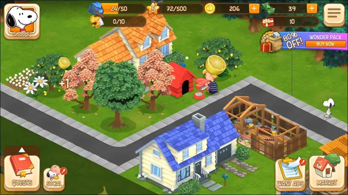 Snoopy's Town Tale android App screenshot 0