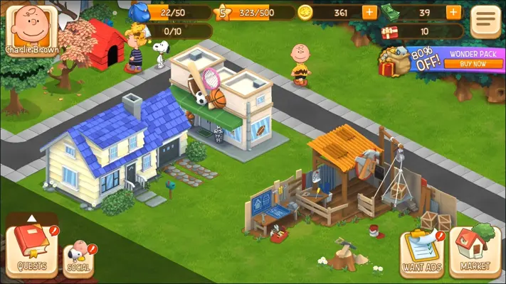 Snoopy's Town Tale android App screenshot 1